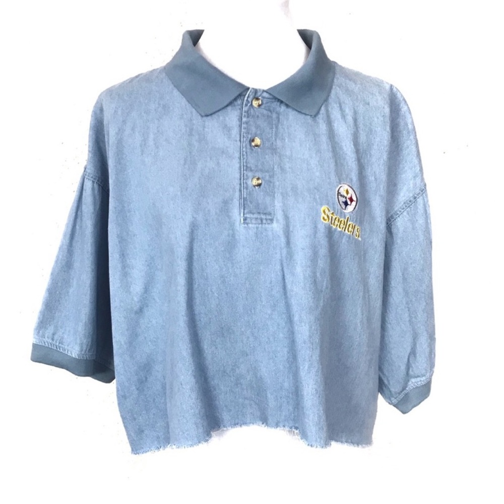Vintage ProElite Steelers chambray crop top XL